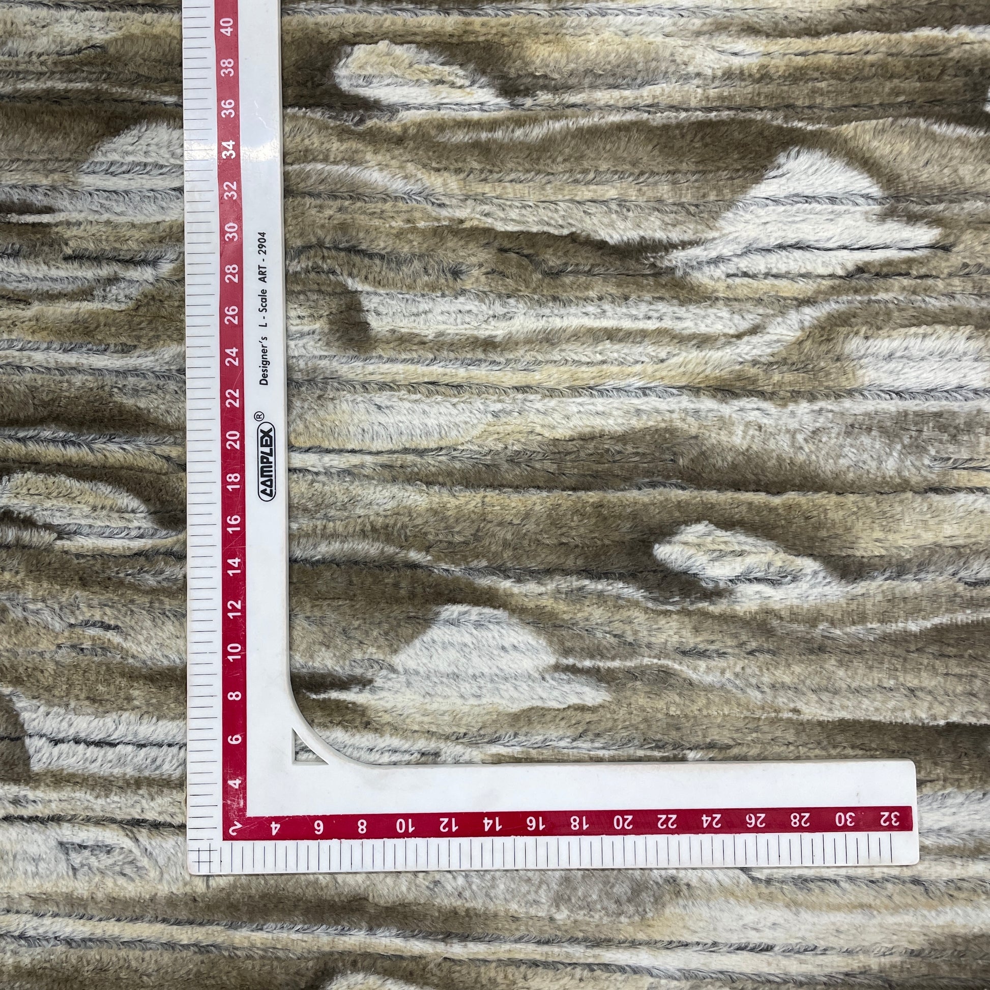 Brown White Fur Knitted Pile Fabric - TradeUNO