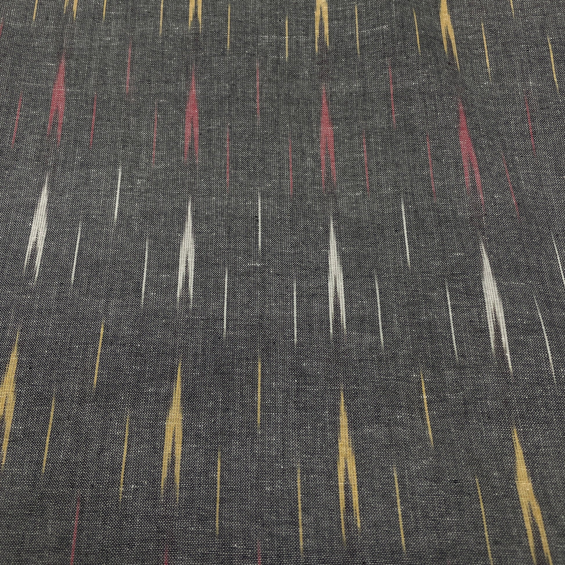 Grey With Multicolor Ikkat Cotton Fabric - TradeUNO