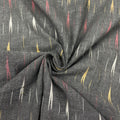 Grey With Multicolor Ikkat Cotton Fabric