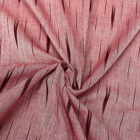 Pink With Red Ikkat Cotton Fabric - TradeUNO