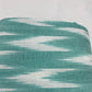 Green With White Ikkat Print Cotton Fabric