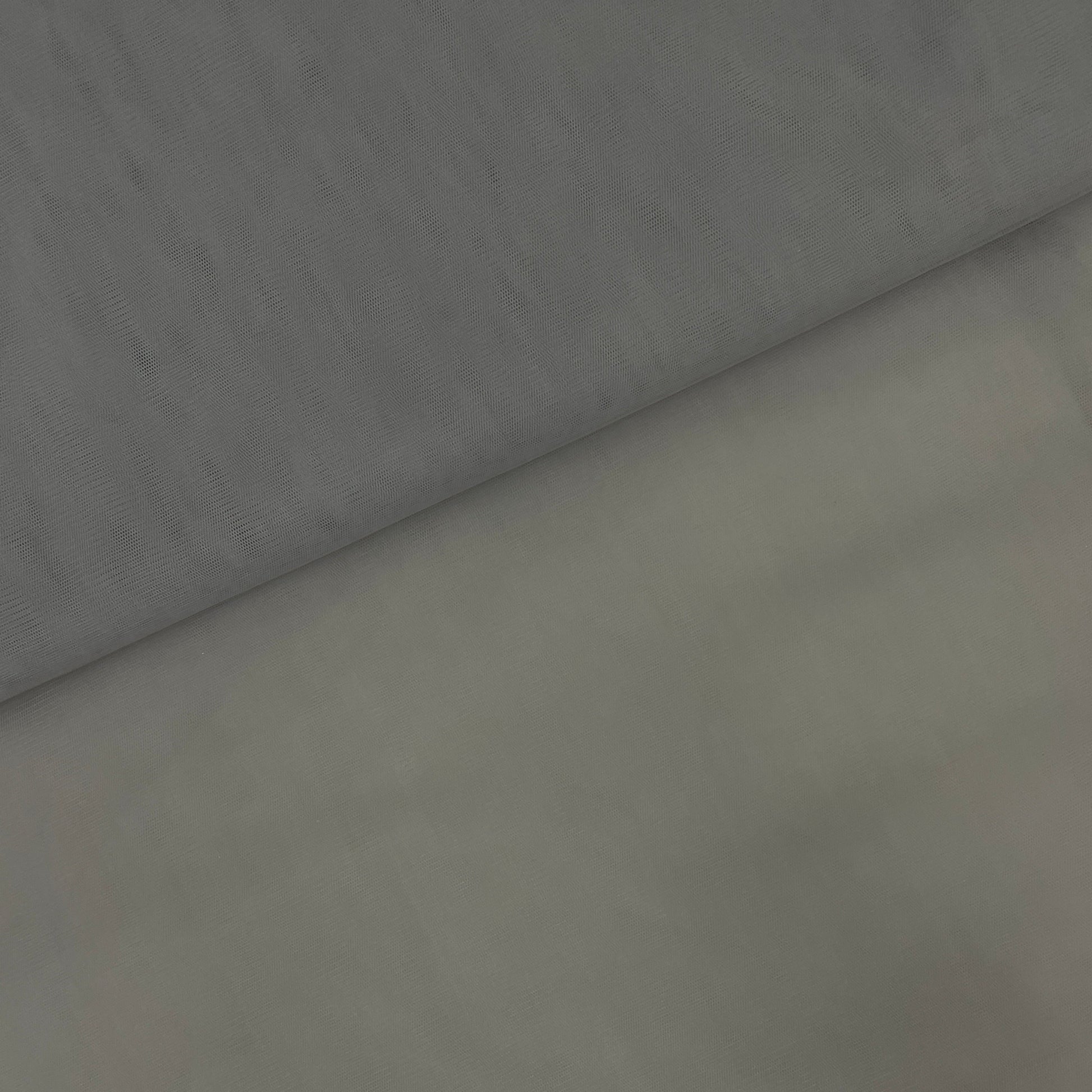 Grey Solid Net Fabric - TradeUNO