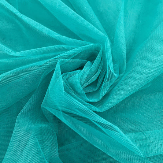 Dark Green Solid Net Fabric