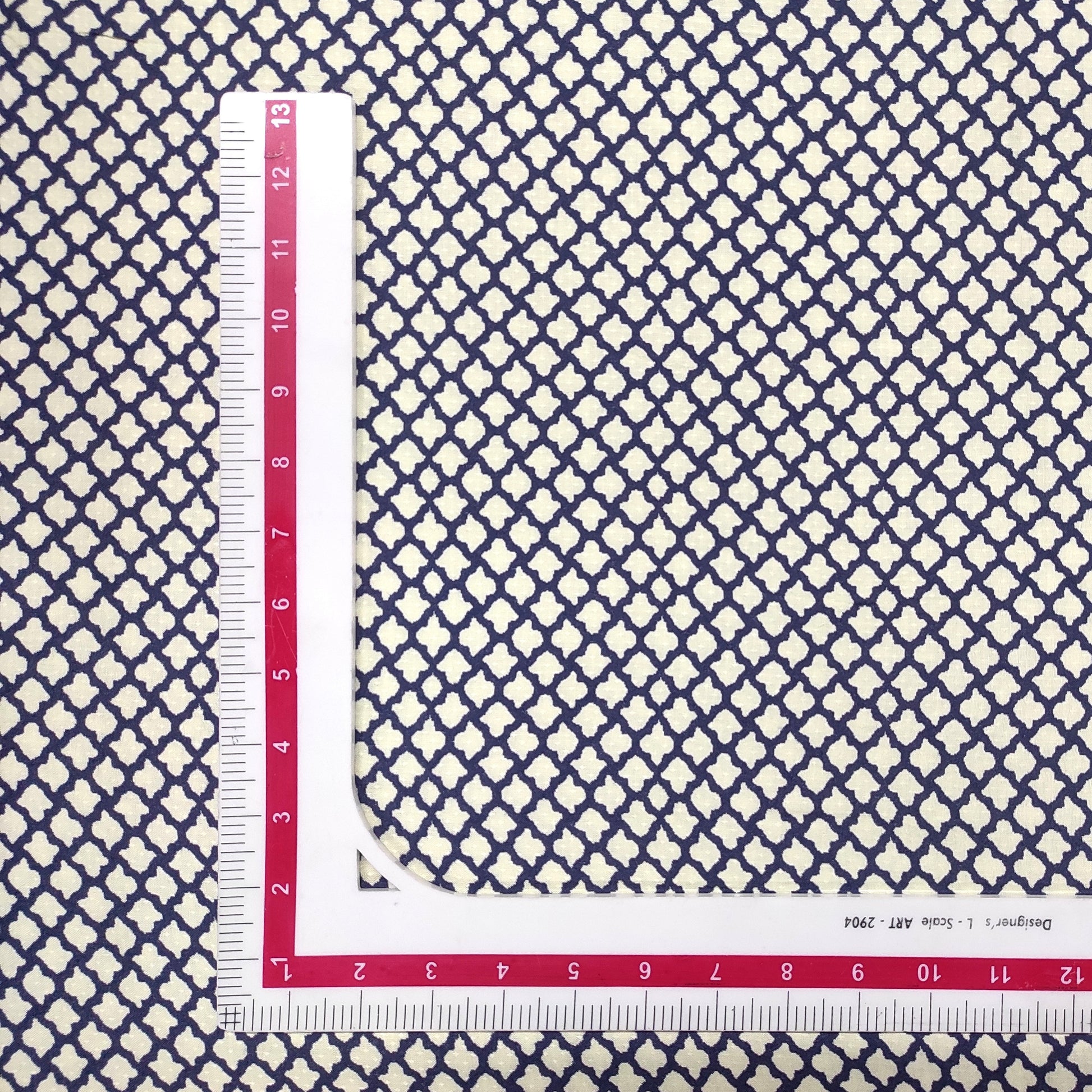 Blue & Cream Traditional  Print Viscose Dobby Fabric Trade UNO