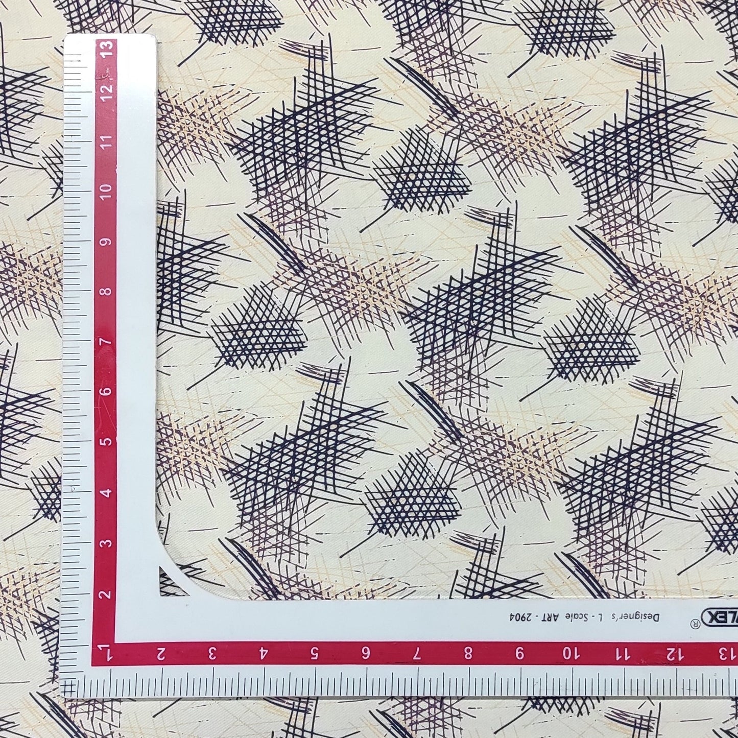 Cream Digital Print Rayon Fabric 52 Inches Plain Weave