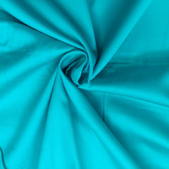 Aqua Blue Solid Cotton Satin Fabric