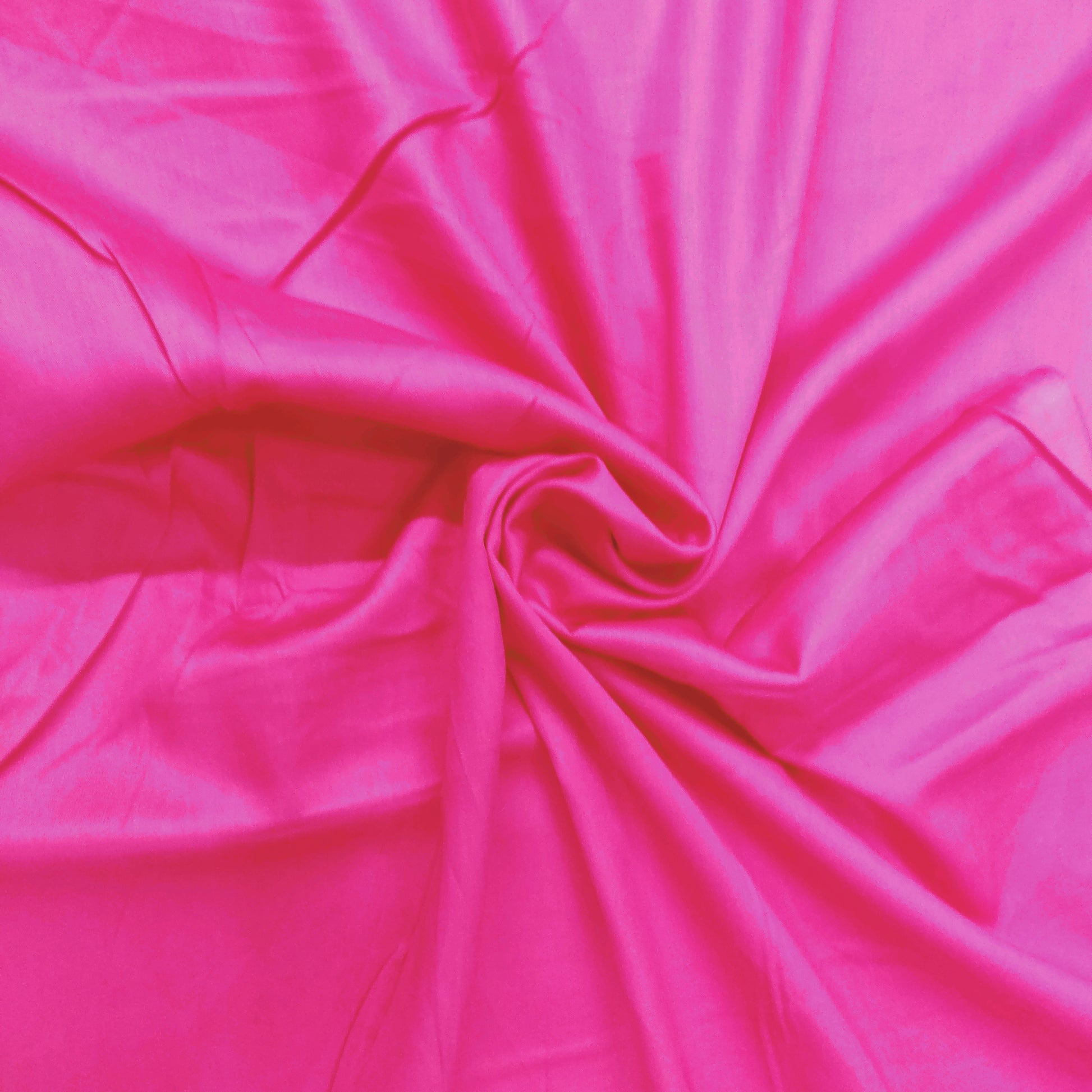 Viva Magenta Pink Green Solid Cotton Satin Fabric - TradeUNO