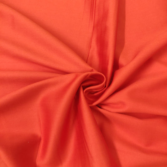 Orange Solid Cotton Satin Fabric