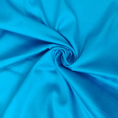 Aqua Blue Solid Cotton Satin Fabric