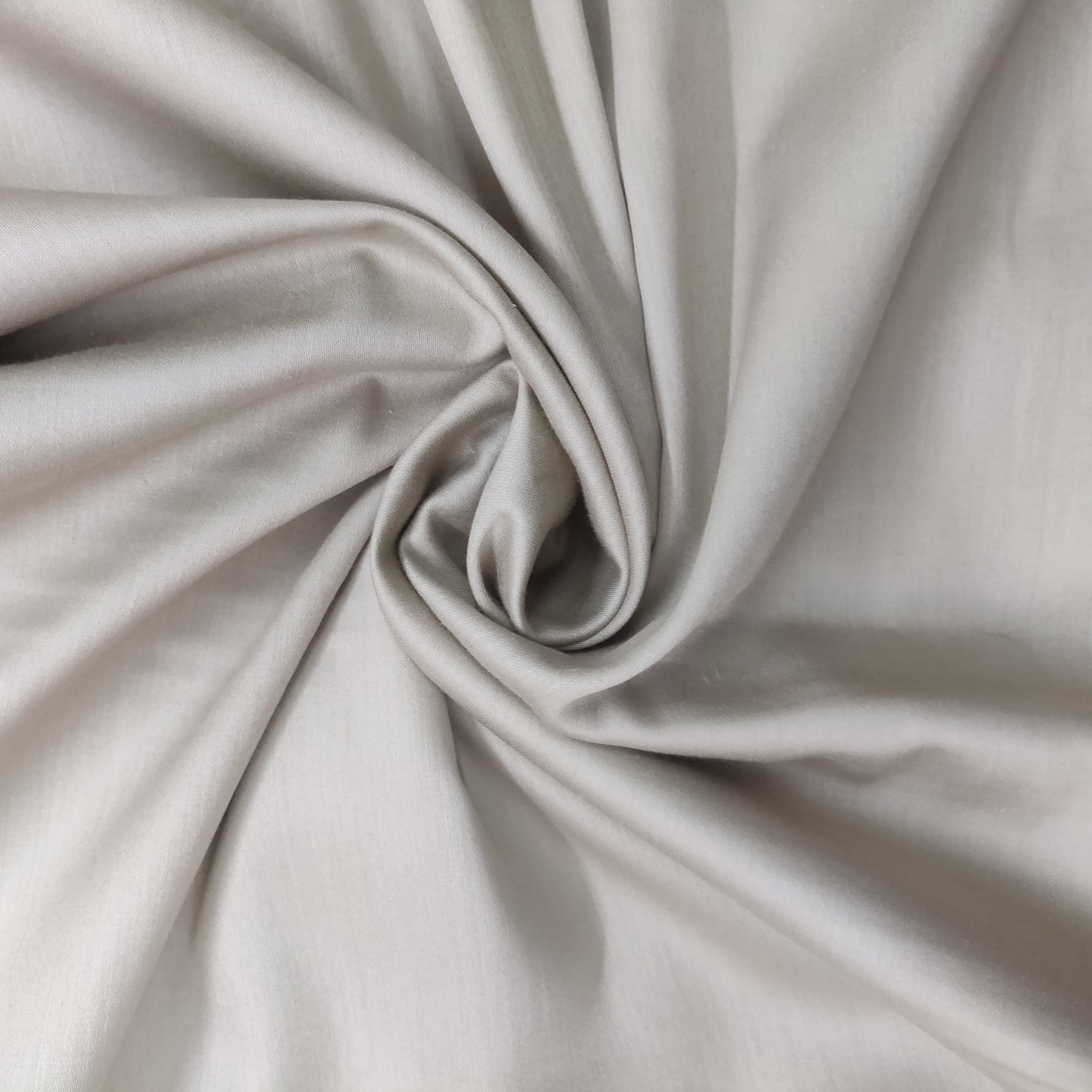 Beige Grey Solid Cotton Satin Fabric - TradeUNO