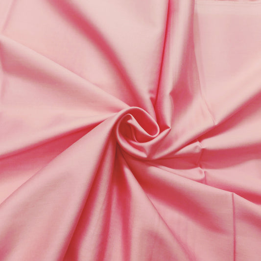 Flamingo Pink Solid Cotton Satin Fabric