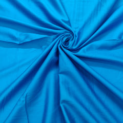 Blue Solid Cotton Satin Fabric - TradeUNO
