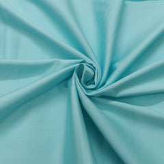 Aqua Blue Solid Cotton Satin Fabric