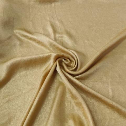 Golden Solid Gold Crush Georgette Satin Fabric - TradeUNO