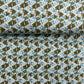 White With Green & Blue Handblock Print Cotton Fabric - TradeUNO
