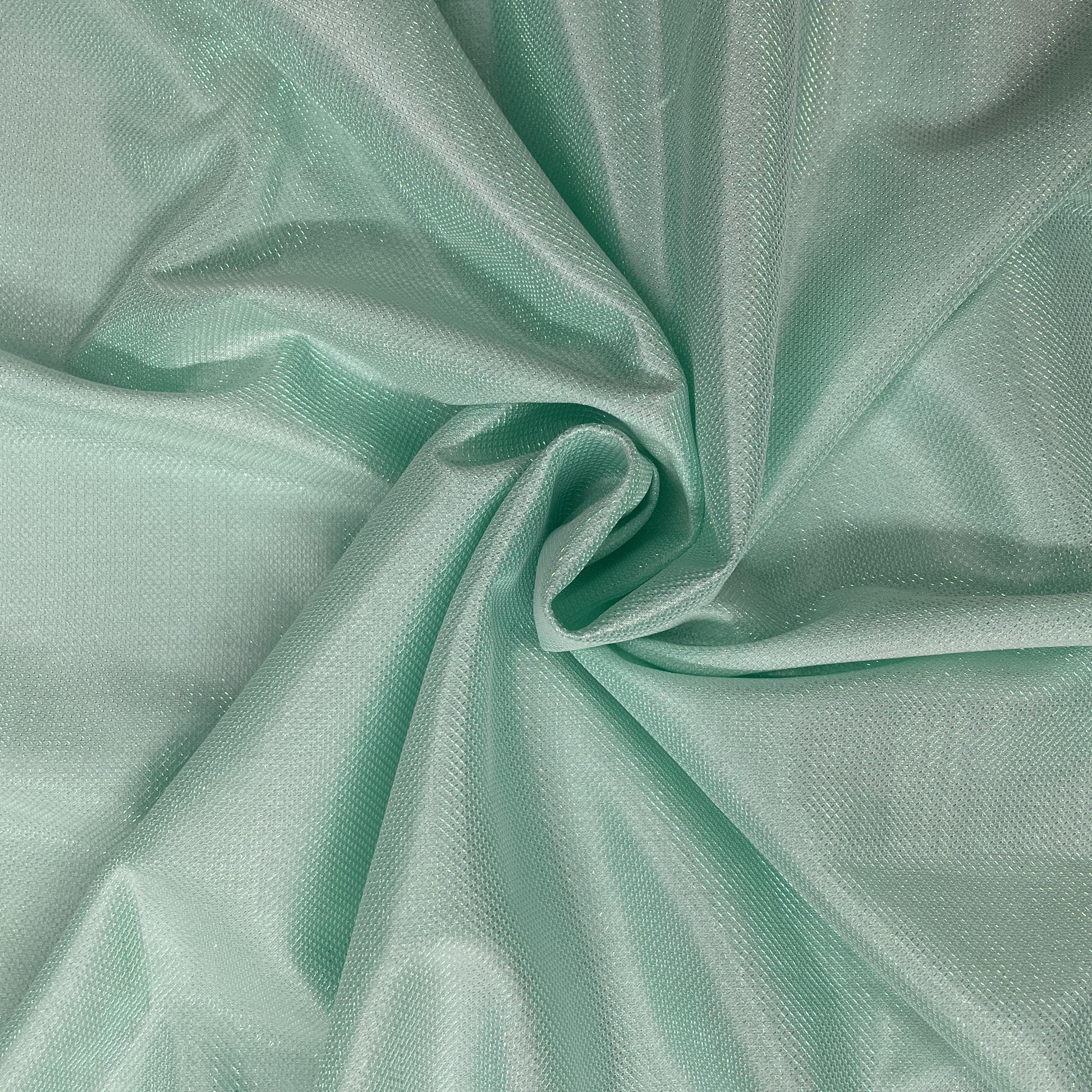 Mint Green Imported Lurex Knitted Fabric - TradeUNO