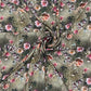 Brown & Red Floral Print Viscose Satin Fabric - TradeUNO