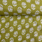 Lime Green Floral Print Cotton Fabric - TradeUNO