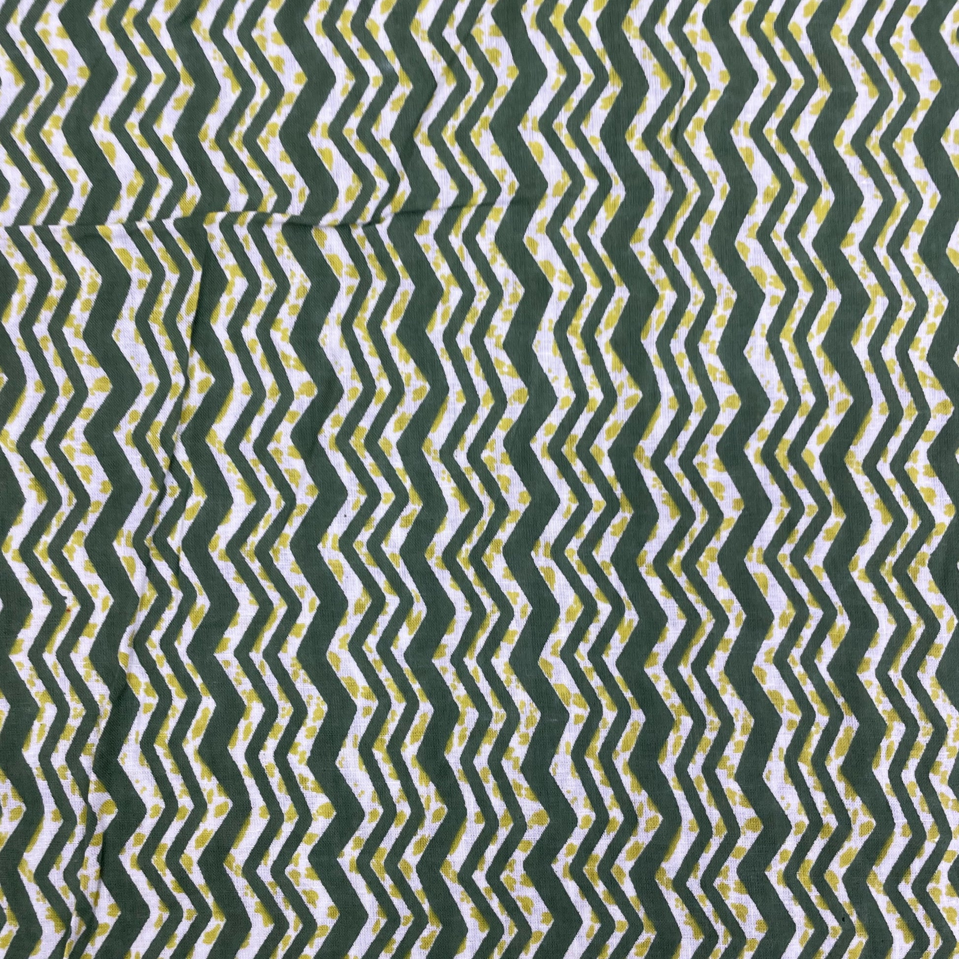 Green chevron Print Cotton Fabric - TradeUNO