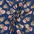 Blue Multicolor Floral Print Brasso Velvet Fabric - TradeUNO