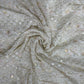 White Floral Sequence Thread Embrodiery Dyeable Georgette Fabric - TradeUNO