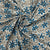 White With Blue & Grey Floral Print Poplin Cotton Fabric - TradeUNO
