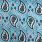 Sky Blue Paisley Print Poplin Cotton Fabric - TradeUNO