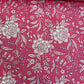 Pink & White Floral Print Poplin Cotton Fabric - TradeUNO