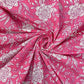 Pink & White Floral Print Poplin Cotton Fabric - TradeUNO