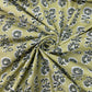 Olive Green Floral Print Poplin Cotton Fabric - TradeUNO