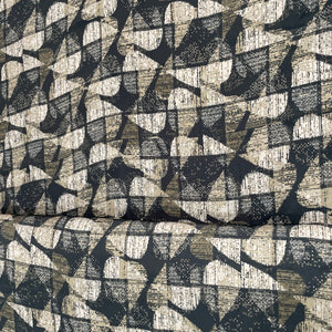 Premium Black Geometrical Print French Crepe Fabric