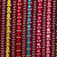 Red With Multicolor Stripe Sequence Thread Embroidery Georgette Fabric - TradeUNO