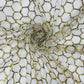 White Geometrical Gold Sequence Dyeable Net Fabric - TradeUNO