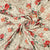 Cream With Red & Pink Floral Golden Sequence Cotton - TradeUNO