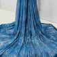 Blue Floral Dual Shade Sequence Embroidery Net Lycra Fabric - TradeUNO