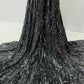 Black With Silver Sequence Embroidery Net Lycra Fabric - TradeUNO
