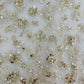 Gold Floral Sequence Embroidery Net Imported Fabric - TradeUNO