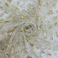 Gold Floral Sequence Embroidery Net Imported Fabric - TradeUNO