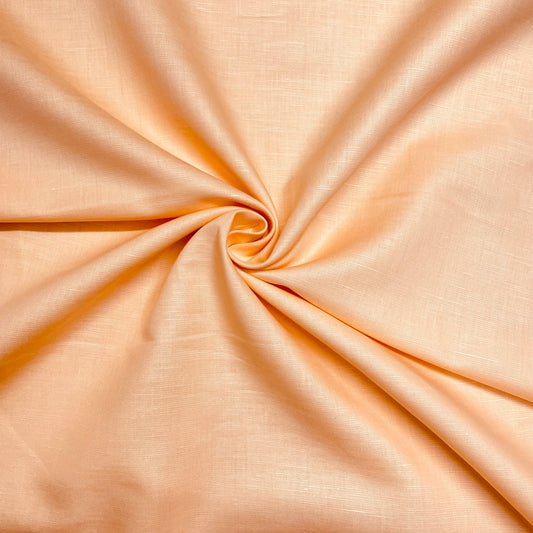 Light Orange Solid Cotton Linen Fabric