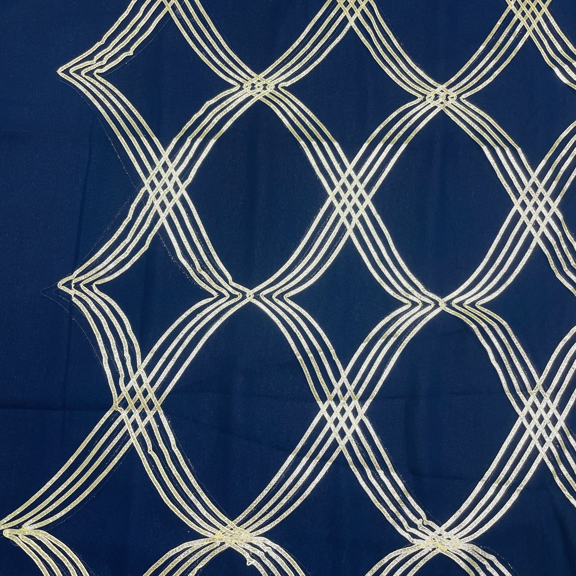 Navy Blue Gotta Georgette Fabric ,Plain Weave 42 inches - TradeUNO
