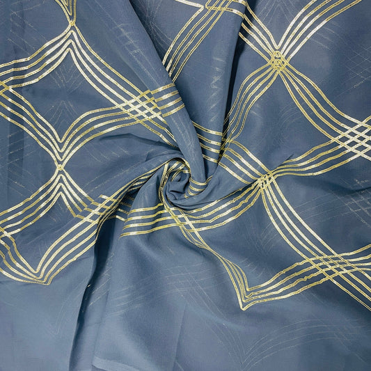Grey Gotta Georgette Fabric ,Plain Weave 42 in