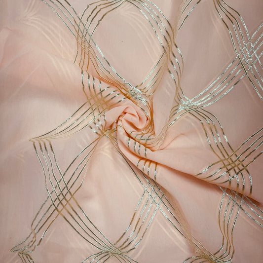 Salmon Pink Gotta Georgette Fabric