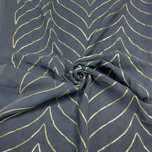Grey Gotta Georgette Fabric ,42 inches Plain Weave