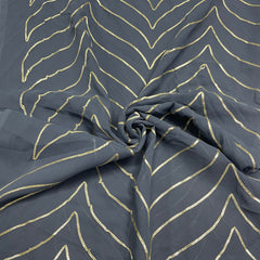 Grey Gotta Georgette Fabric ,42 inches Plain Weave - TradeUNO