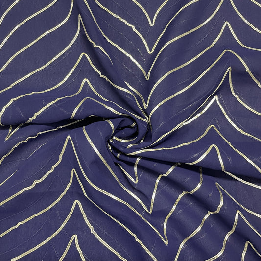 Navy Blue Gotta Georgette Fabric ,42 inches