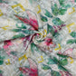 White With Pink Floral Thread Embroidery Kota Cotton Fabric