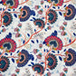 White With Multicolor Floral Print Muslin Fabric ,42 inches