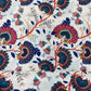 White With Multicolor Floral Print Muslin Fabric ,42 inches