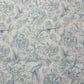 White With Blue Floral Print Muslin Fabric ,Plain Weave