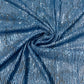 Blue Floral Dual Shade Sequence Embroidery Net Lycra Fabric - TradeUNO